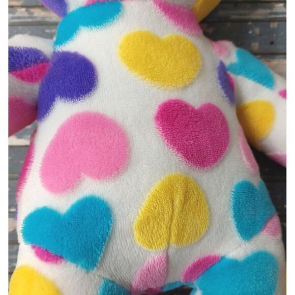 Build a Bear Workshop Colorful Pastel Hearts Plush Stuffed 16" Teddy Bear Toy - Picture 5 of 10